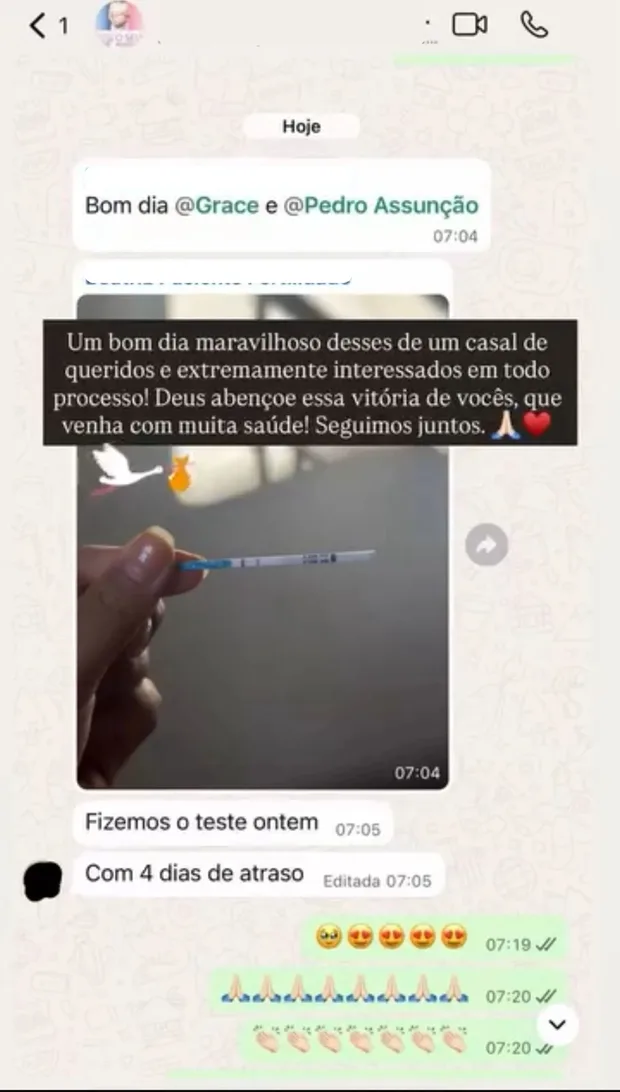 Print de conversa de WhatsApp com paciente